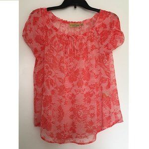 Vera Wang Princess floral lace chiffon top XL